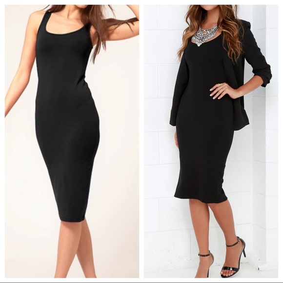 ShopEvelynne Dresses & Skirts - Black sleeveless cotton midi bodycom dress